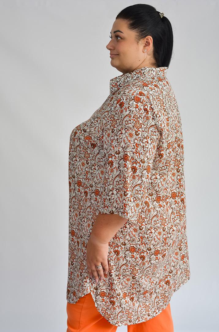 Туніка-сорочка з різними принтами великих розмірів