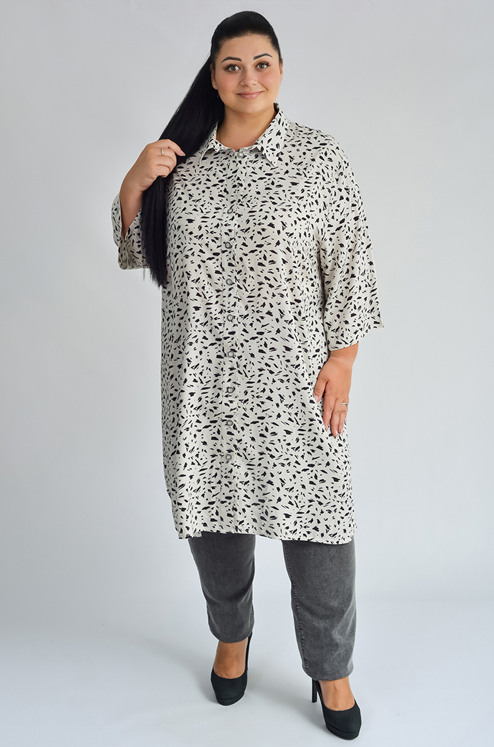 Туніка-сорочка з різними принтами великих розмірів