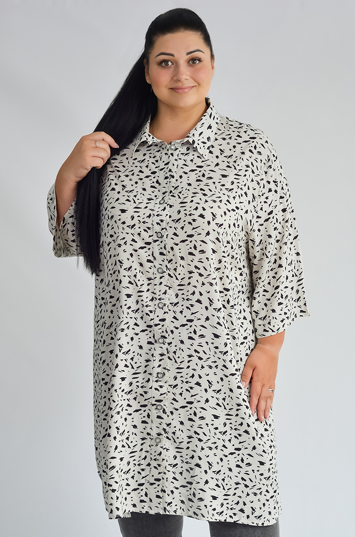 Туніка-сорочка з різними принтами великих розмірів