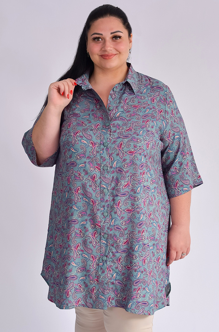 Туніка-сорочка з різними принтами великих розмірів