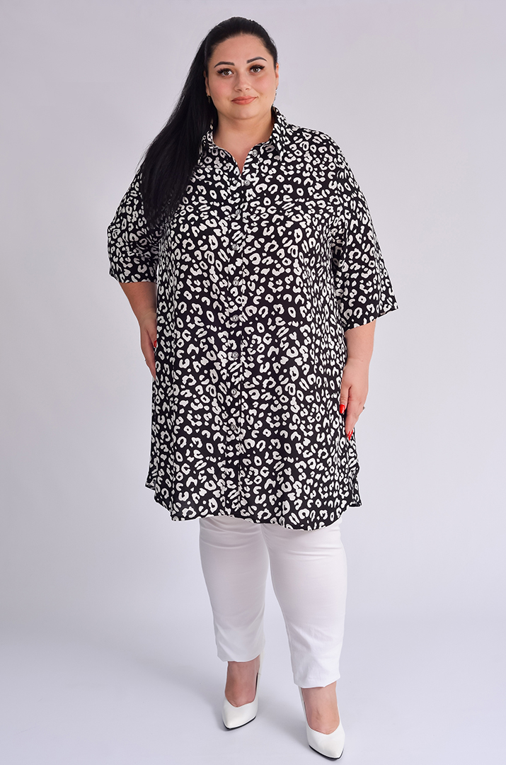 Туніка-сорочка з різними принтами великих розмірів