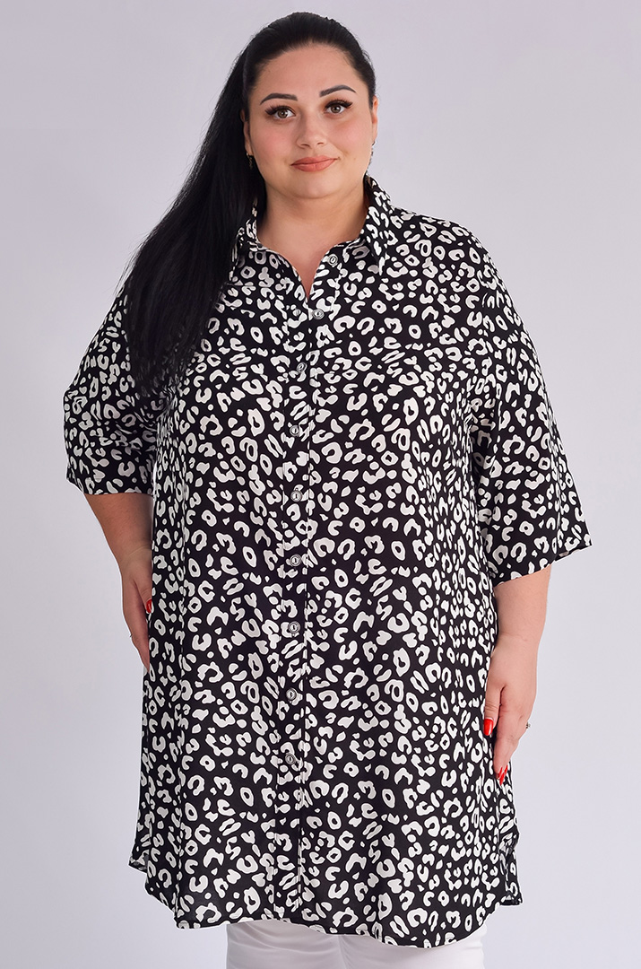 Туніка-сорочка з різними принтами великих розмірів