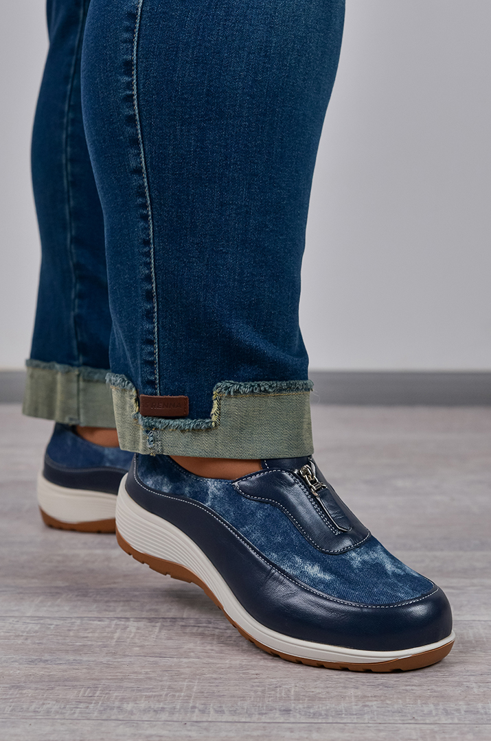 Туфлі з екошкіри та текстилю з застібкою-блискавкою великих розмірів