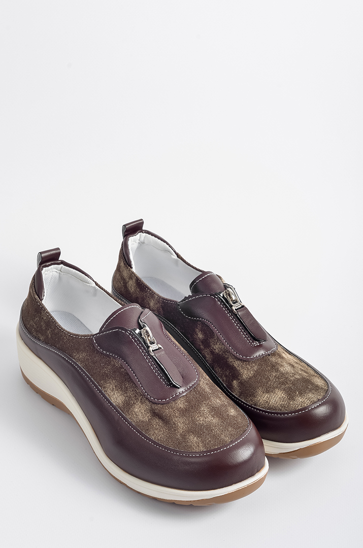 Туфлі з екошкіри та текстилю з застібкою-блискавкою великих розмірів