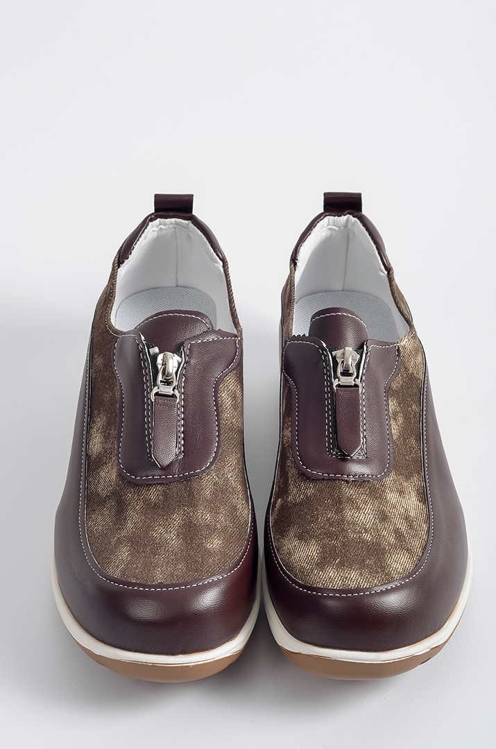 Туфлі з екошкіри та текстилю з застібкою-блискавкою великих розмірів