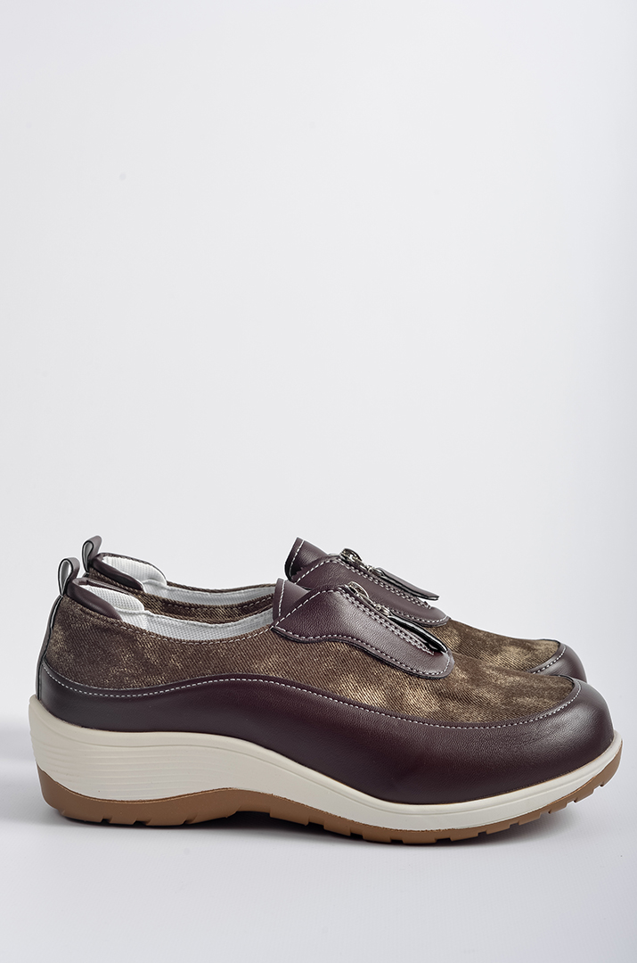 Туфлі з екошкіри та текстилю з застібкою-блискавкою великих розмірів