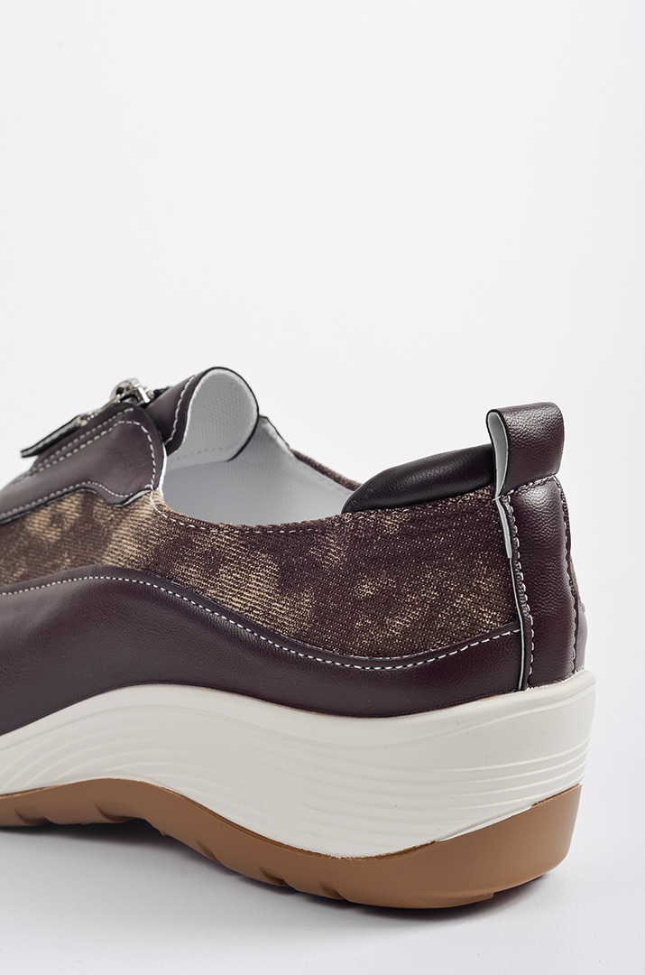 Туфлі з екошкіри та текстилю з застібкою-блискавкою великих розмірів