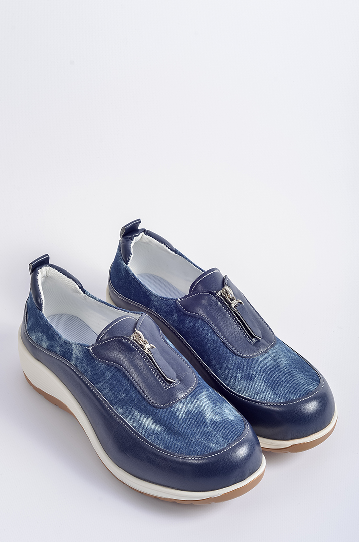 Туфлі з екошкіри та текстилю з застібкою-блискавкою великих розмірів