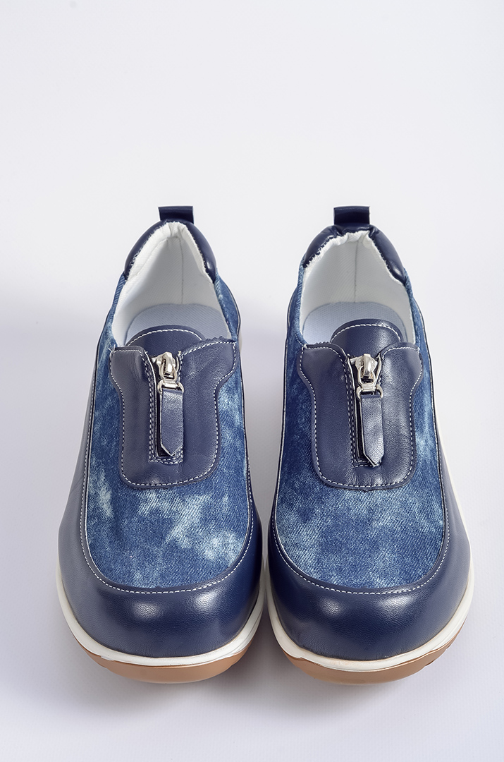 Туфлі з екошкіри та текстилю з застібкою-блискавкою великих розмірів