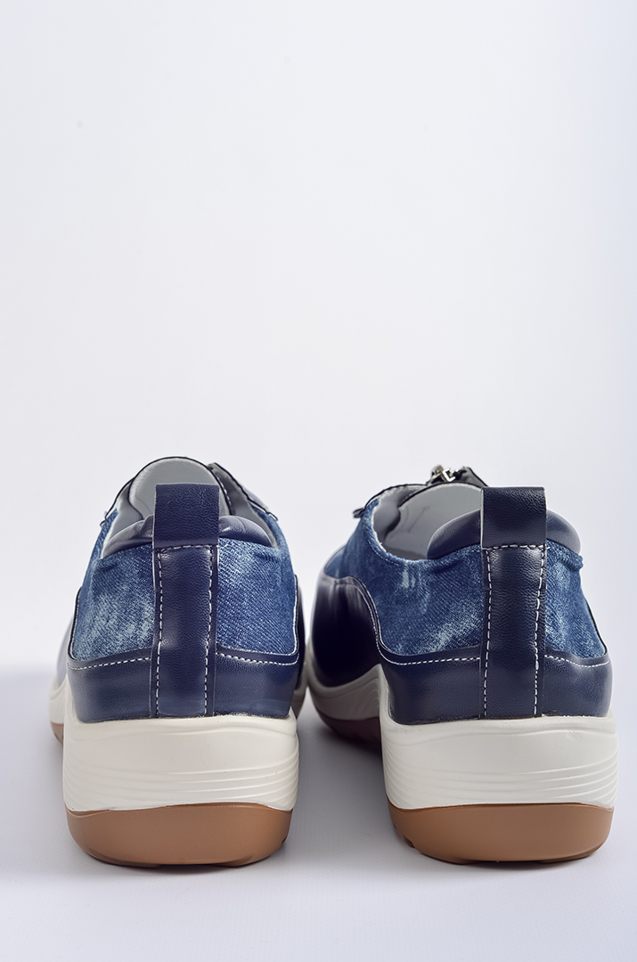 Туфлі з екошкіри та текстилю з застібкою-блискавкою великих розмірів