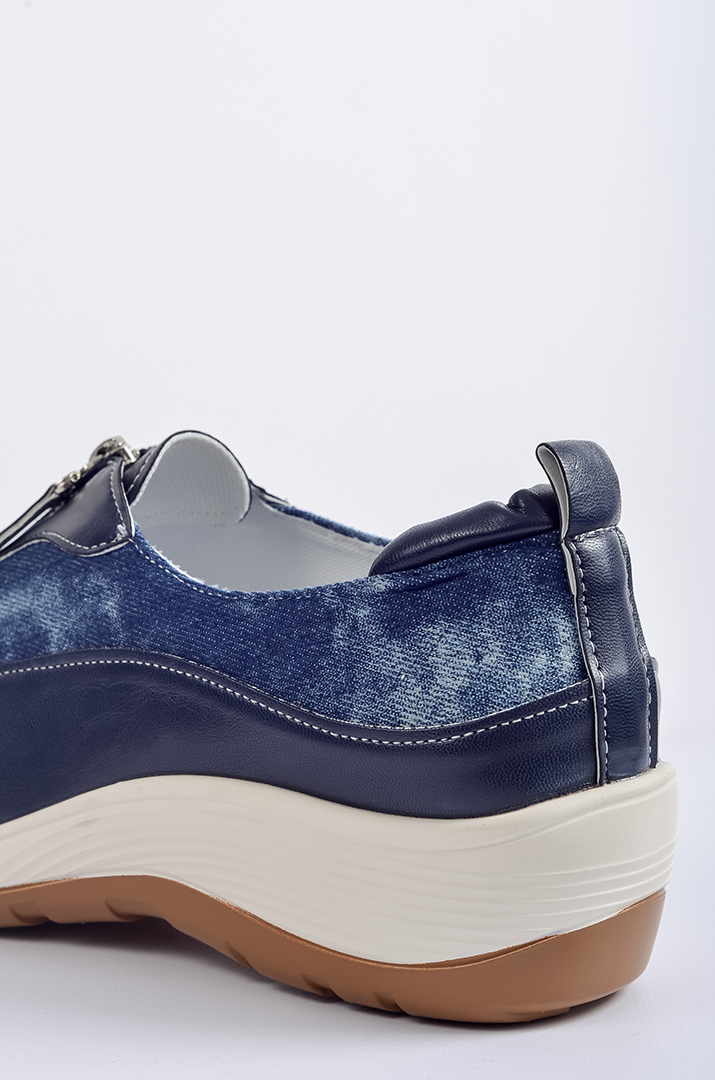 Туфлі з екошкіри та текстилю з застібкою-блискавкою великих розмірів