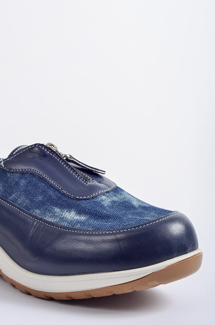 Туфлі з екошкіри та текстилю з застібкою-блискавкою великих розмірів