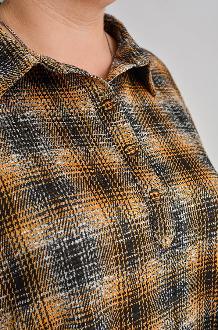 Туніка з довгим рукавом і геометричним візерунком великих розмірів