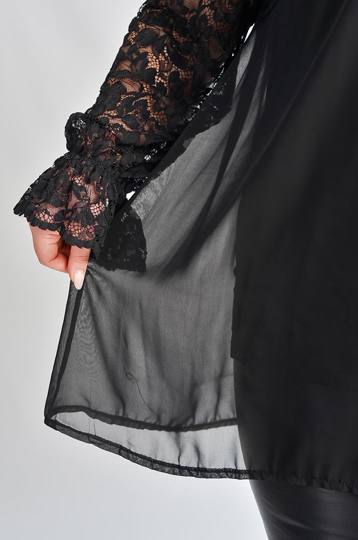 Туніка-двійка з мереживом і декоративними прикрасами великих розмірів