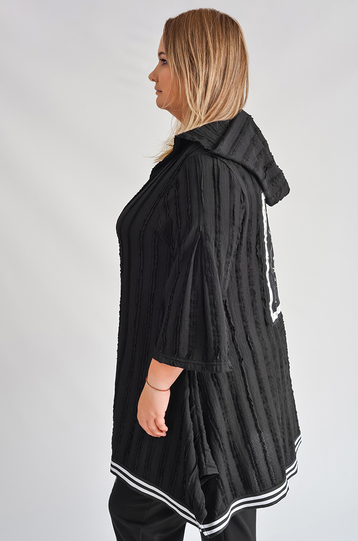 Туніка з фактурної тканини та з принтом великих розмірів