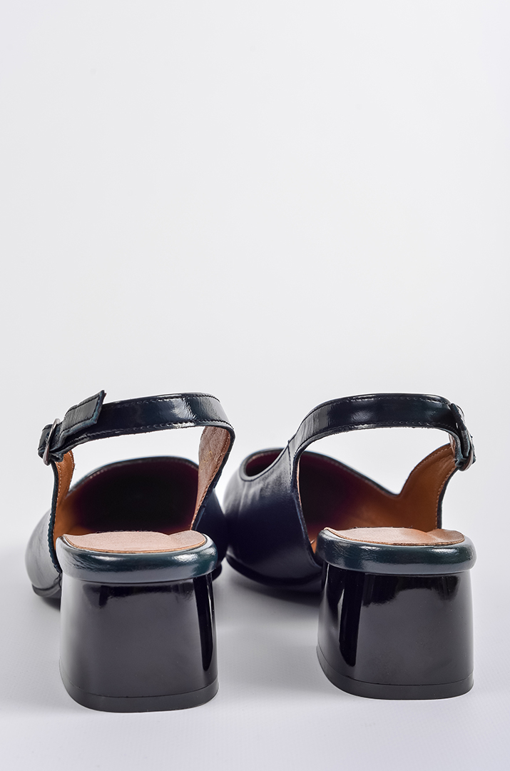 Лакові туфлі на підборах у кольорі бутилка великих розмірів