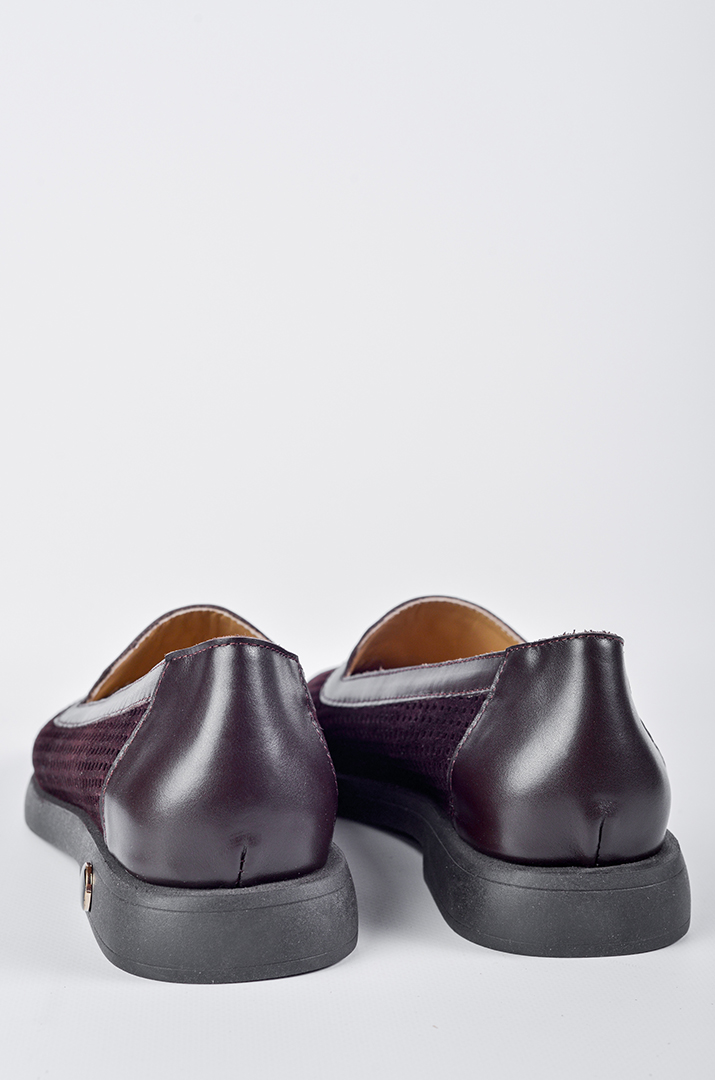 Туфлі класичні в шоколадному кольорі з поєднанням замші та шкіри великих розмірів