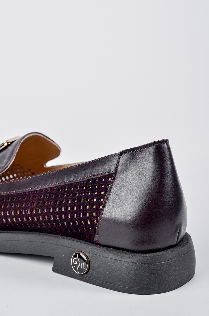 Туфлі класичні в шоколадному кольорі з поєднанням замші та шкіри великих розмірів