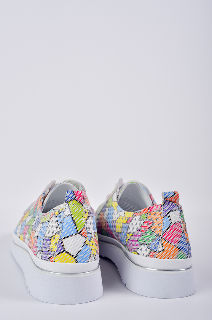 Туфлі спортивні шкіряні з багатокольоровим верхом великих розмірів