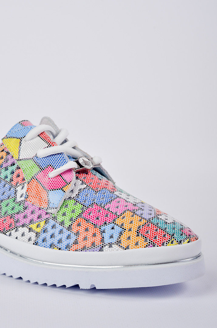 Туфлі спортивні шкіряні з багатокольоровим верхом великих розмірів