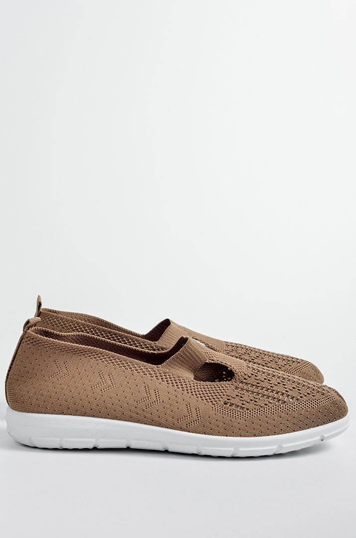 Текстильні туфлі в коричневому кольорі великих розмірів