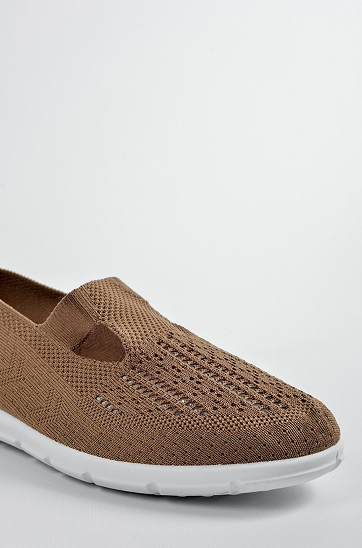 Текстильні туфлі в коричневому кольорі великих розмірів