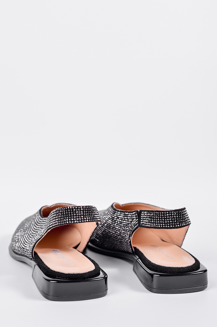 Туфлі з відкритою п’яткою та з мерехтливим оздобленням великих розмір