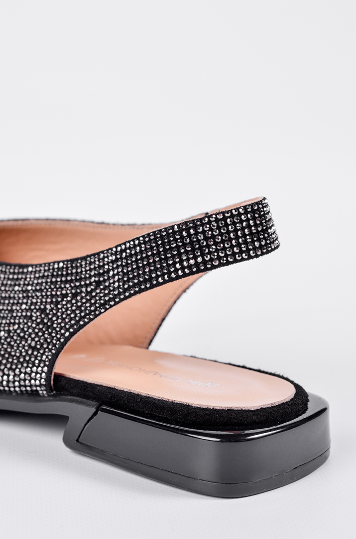 Туфлі з відкритою п’яткою та з мерехтливим оздобленням великих розмір