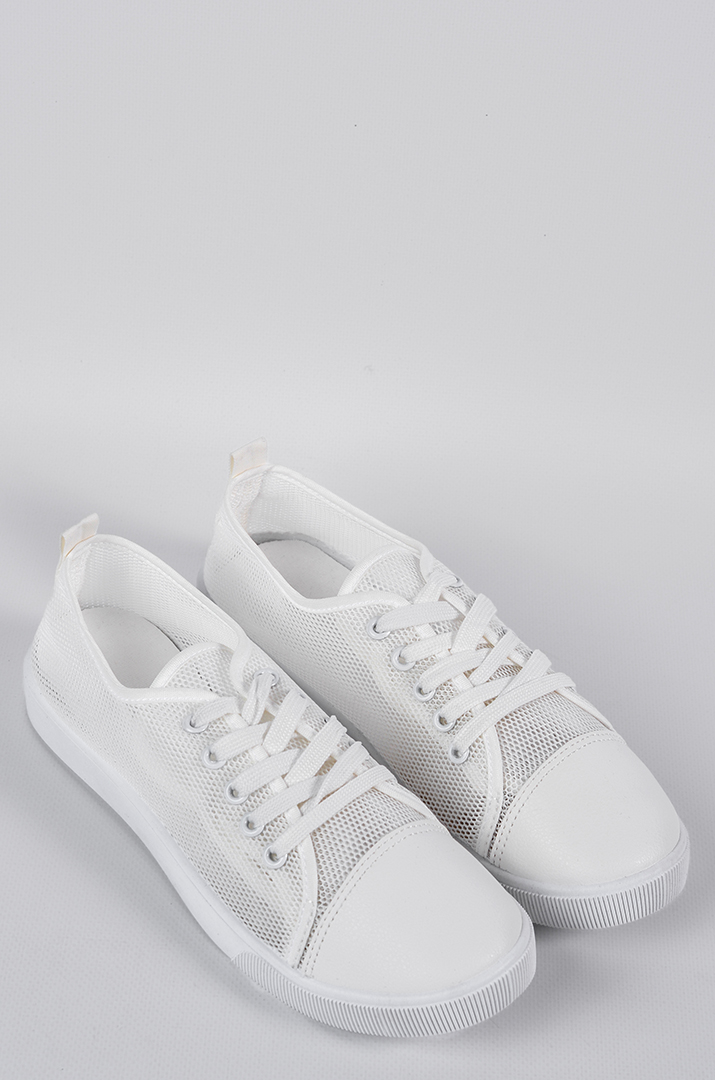 Кеди з білим сітчастим верхом зі шнурівкою великих розмірів