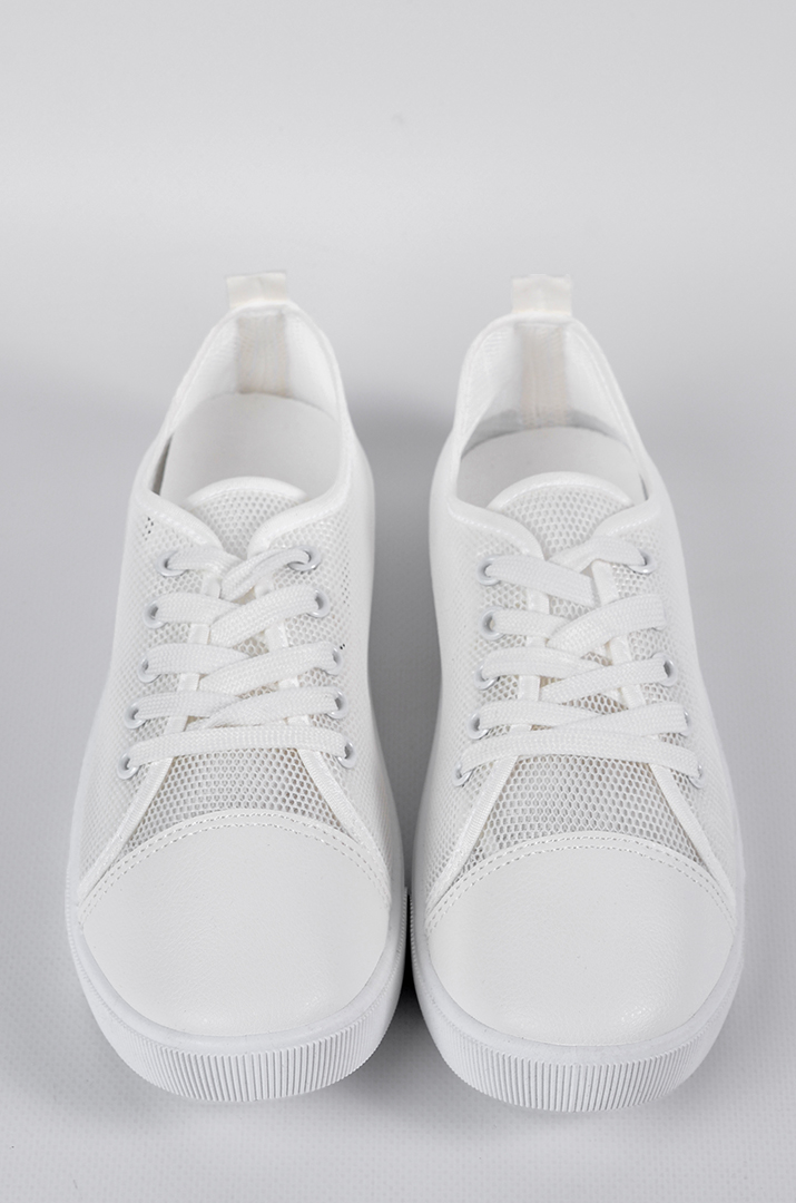 Кеди з білим сітчастим верхом зі шнурівкою великих розмірів