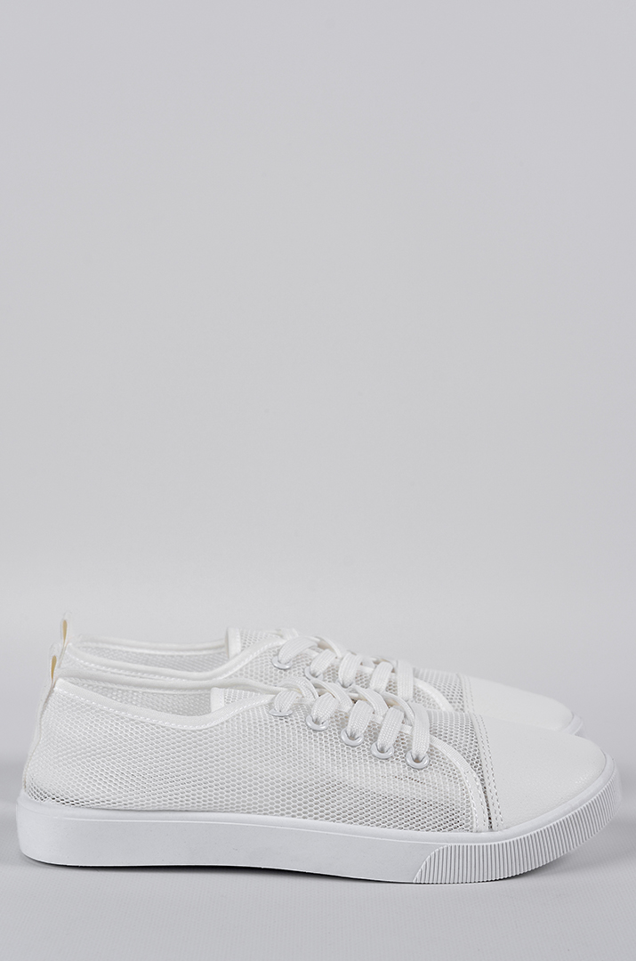 Кеди з білим сітчастим верхом зі шнурівкою великих розмірів