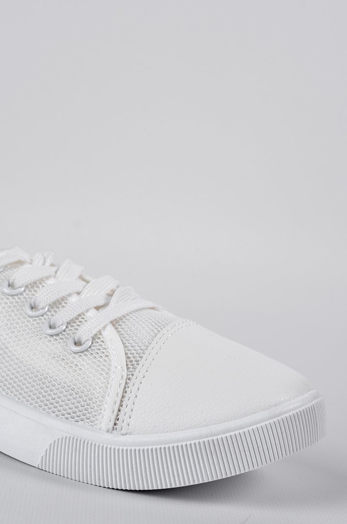 Кеди з білим сітчастим верхом зі шнурівкою великих розмірів