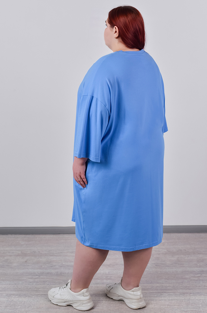 Туніка довга з оригінальним мультяшним принтом великих розмірів