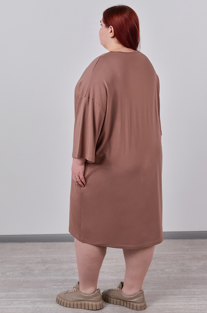 Туніка довга з оригінальним мультяшним принтом великих розмірів