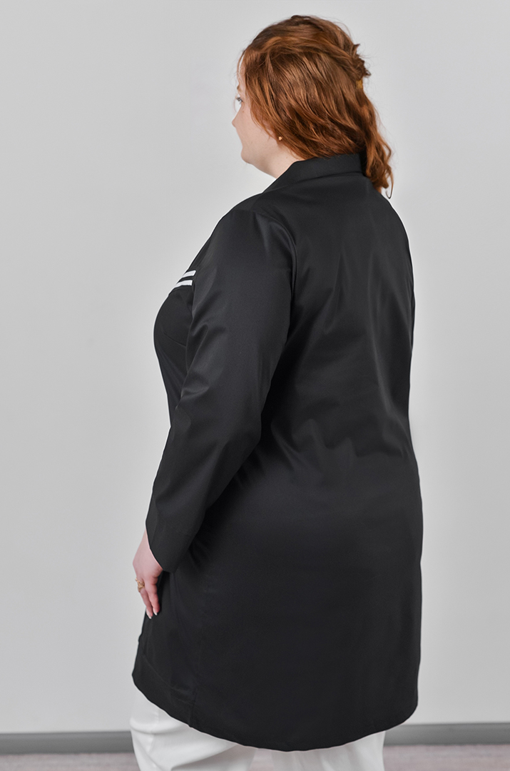 Туніка на блискавці з контрастними смужками великих розмірів