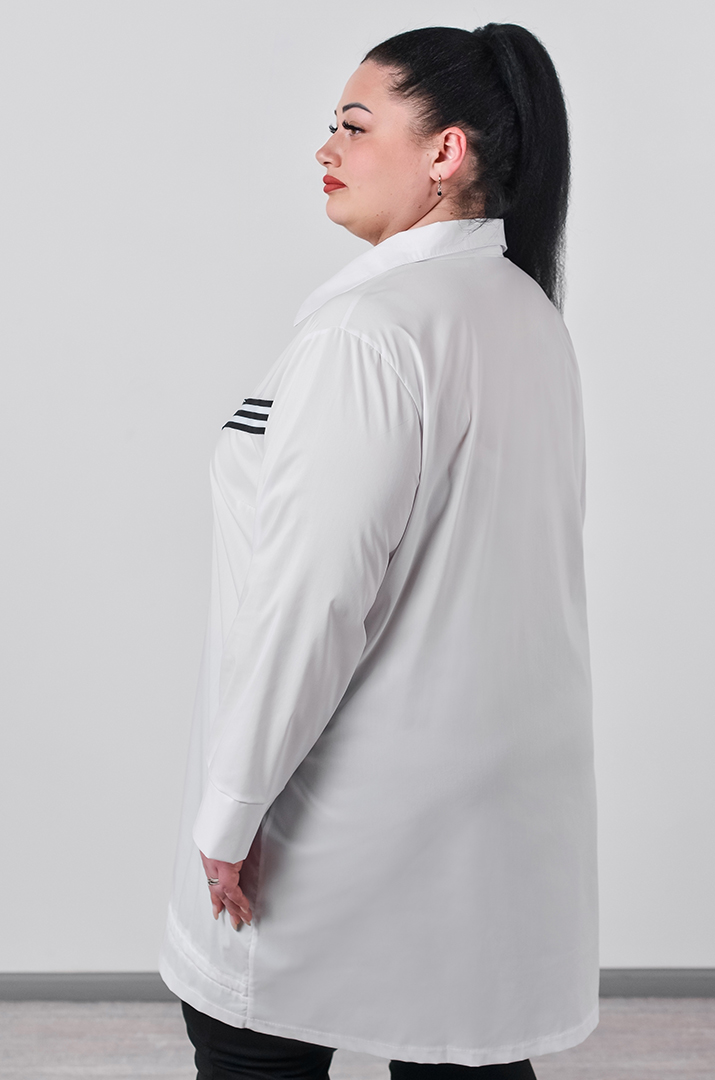 Туніка на блискавці з контрастними смужками великих розмірів