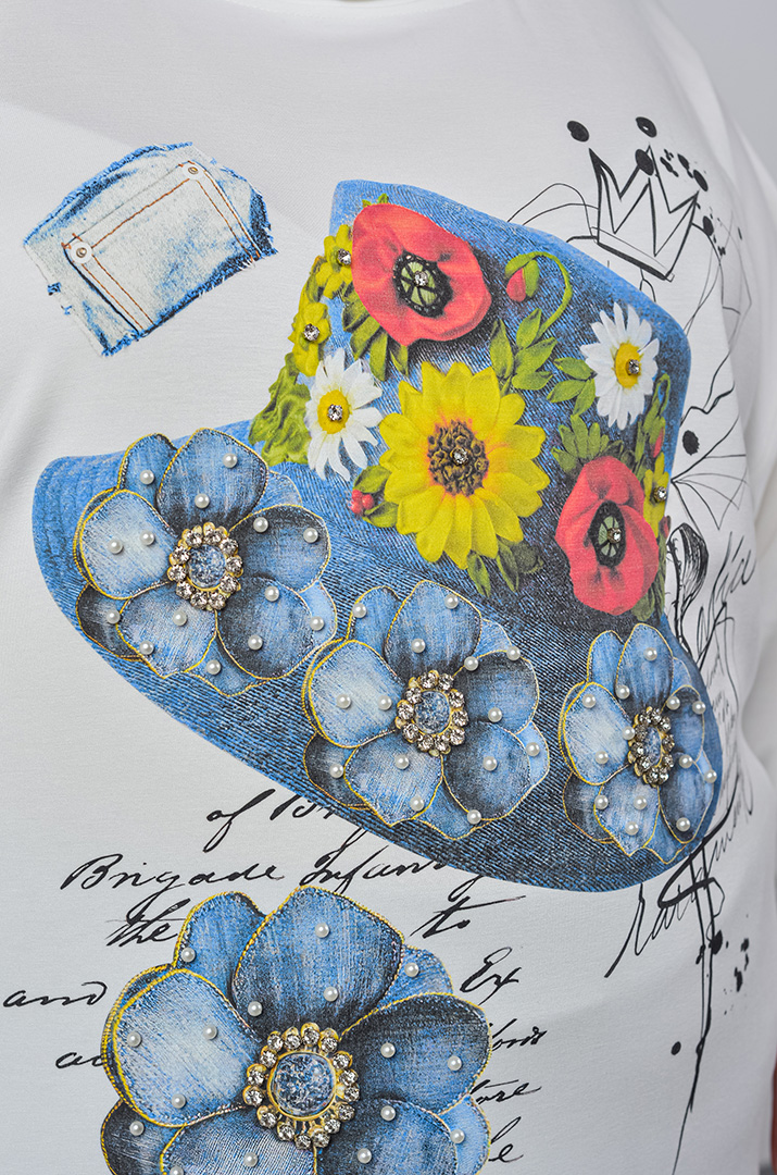 Туніка трикотажна з виразним анімаційним мотивом великих розмірів