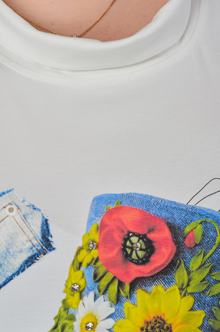 Туніка трикотажна з виразним анімаційним мотивом великих розмірів