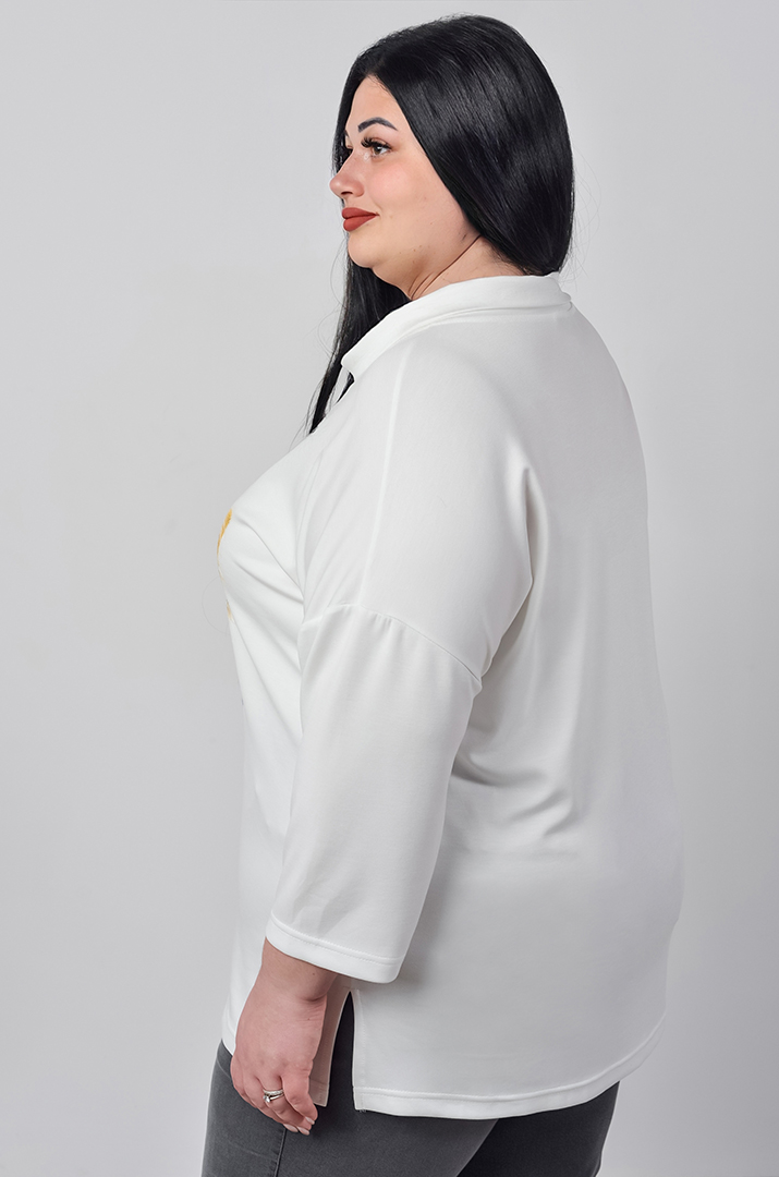 Туніка трикотажна з виразним анімаційним мотивом великих розмірів