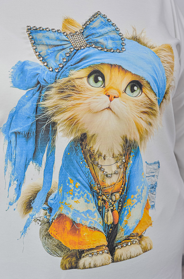 Туніка трикотажна з виразним анімаційним мотивом великих розмірів