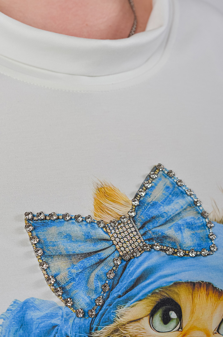 Туніка трикотажна з виразним анімаційним мотивом великих розмірів