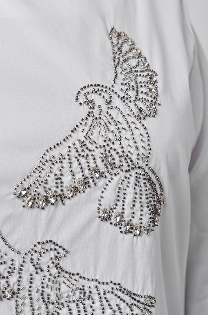 Туніка з декоративним оформленням у вигляді птахів великих розмірів