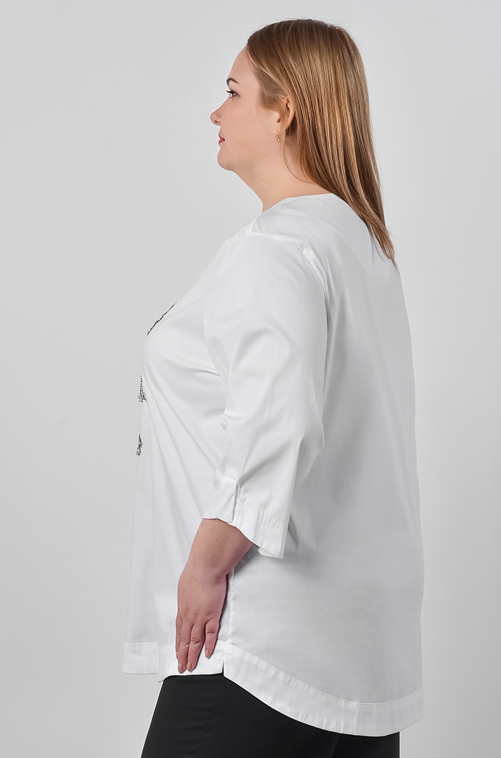 Туніка з декоративним оформленням у вигляді птахів великих розмірів