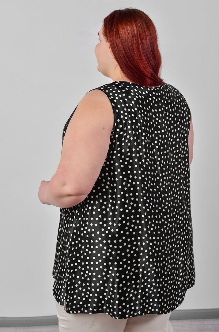 Туніка-майка з контрастним принтом і виразним верхом великих розмірів