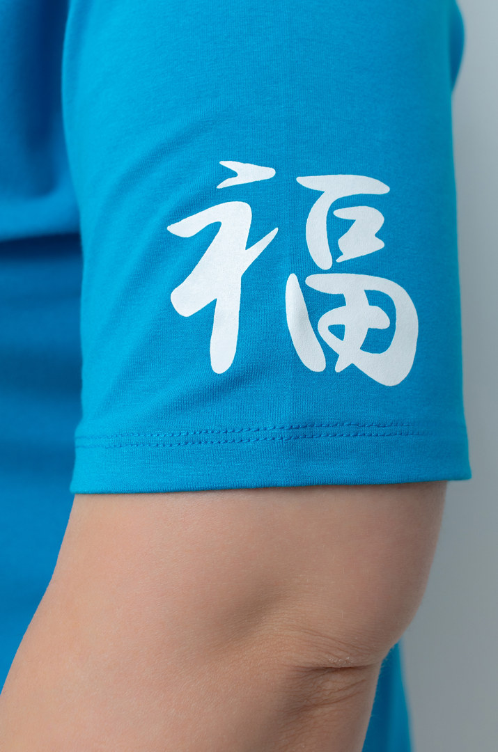 Футболка трикотажна з принтом на рукаві супер батал