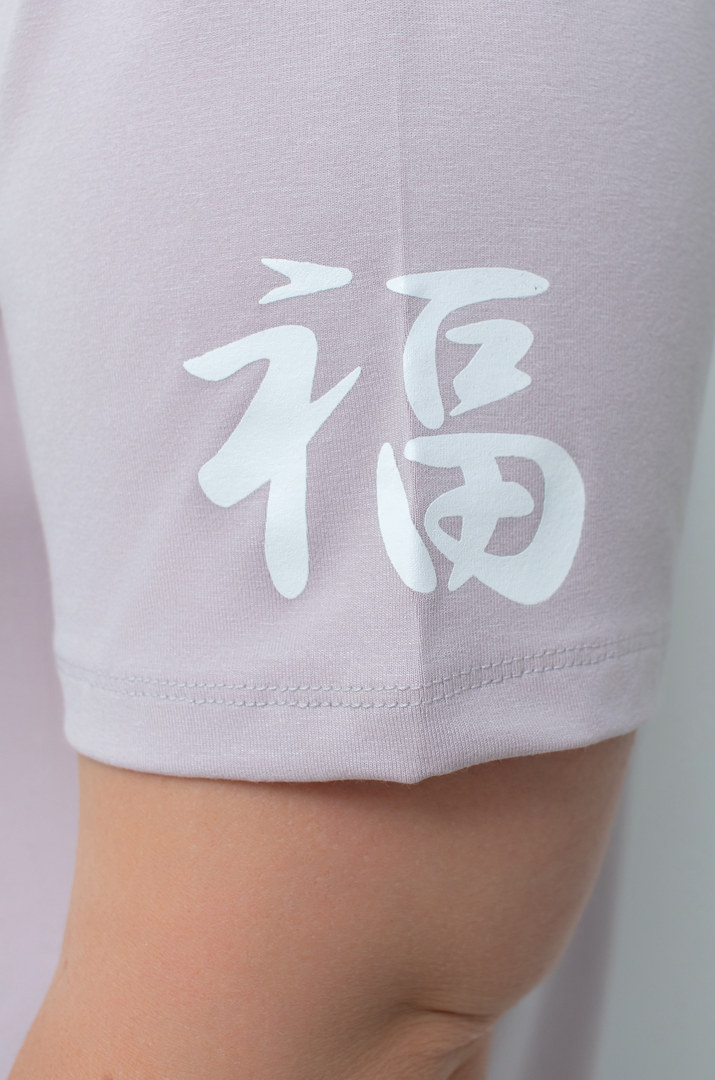 Футболка трикотажна з принтом на рукаві супер батал