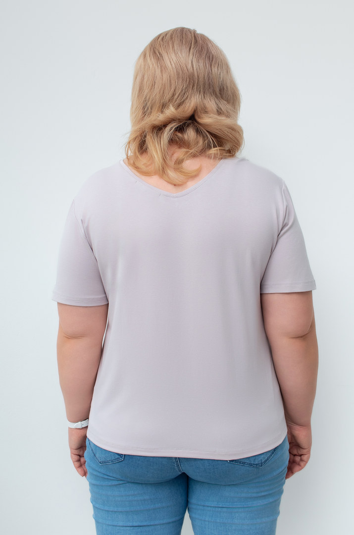 Футболка трикотажна з принтом на рукаві супер батал