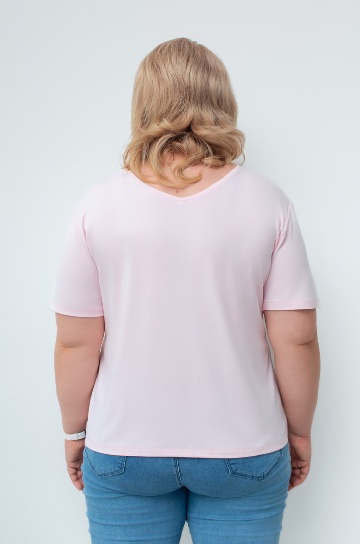 Футболка трикотажна з принтом на рукаві супер батал