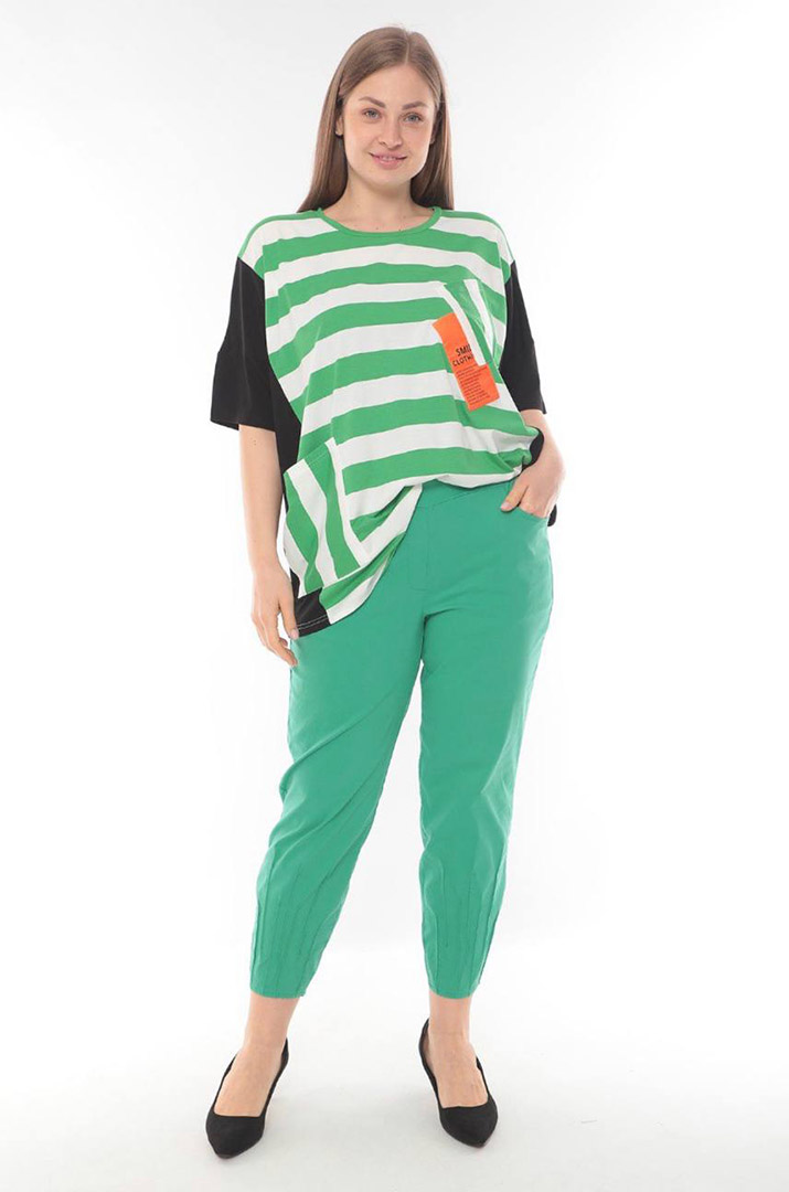 Довга футболка в полоску супер батал