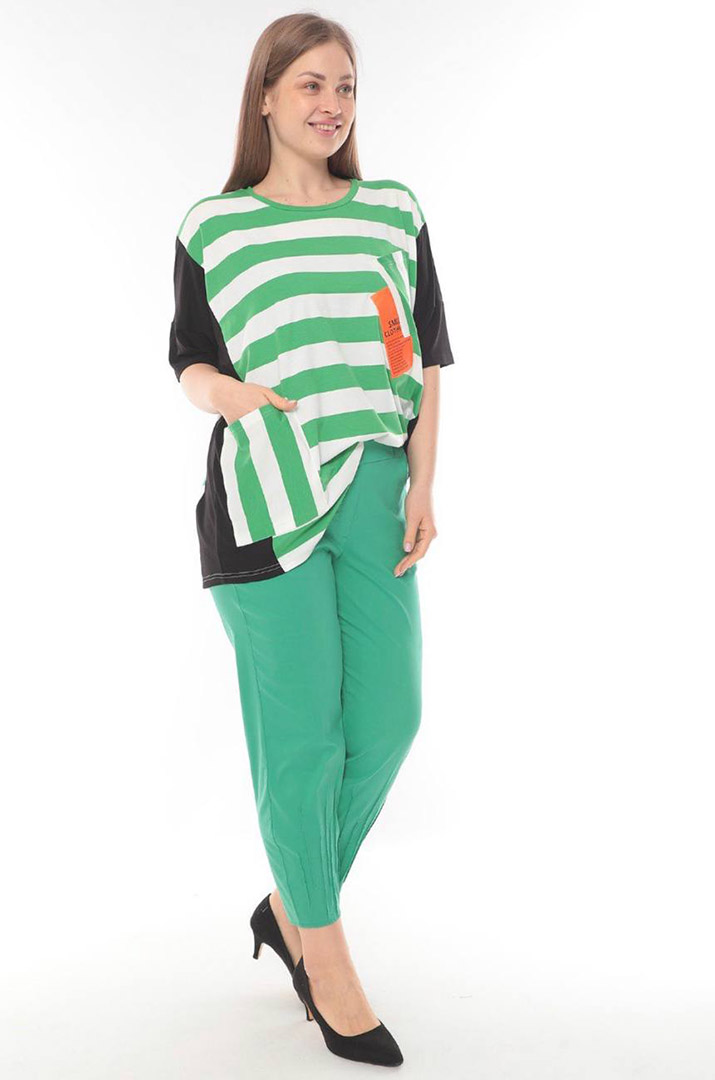 Довга футболка в полоску супер батал